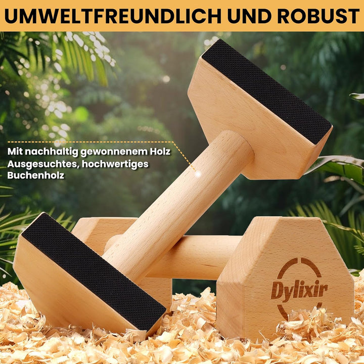 Liegestützgriffe 2 Push Up Bars Holz Parallettes gelenkschonende Liegestützgriffe Calisthenics Equip