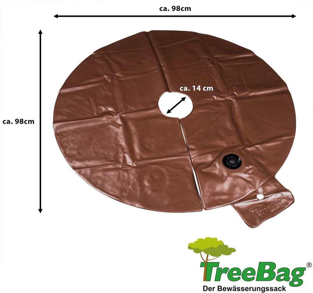 Bewässerungsringe für Bäume 1 x 75L / 98cm I Bewässerungssäcke für Bäume aus PVC I brauner Baum Bewä