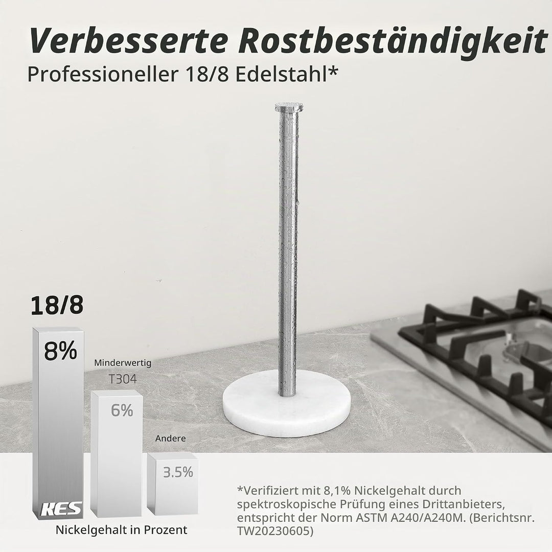 KES Küchenrollenhalter Marmor Stehend, Küchenrollenhalter Stehend Arbeitsplatte Küchenrolle Halter K