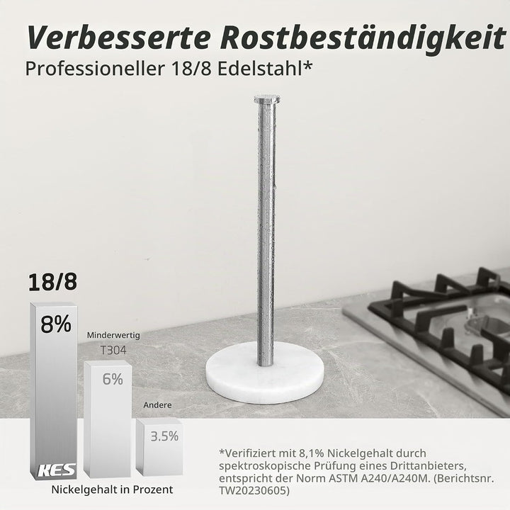 KES Küchenrollenhalter Marmor Stehend, Küchenrollenhalter Stehend Arbeitsplatte Küchenrolle Halter K