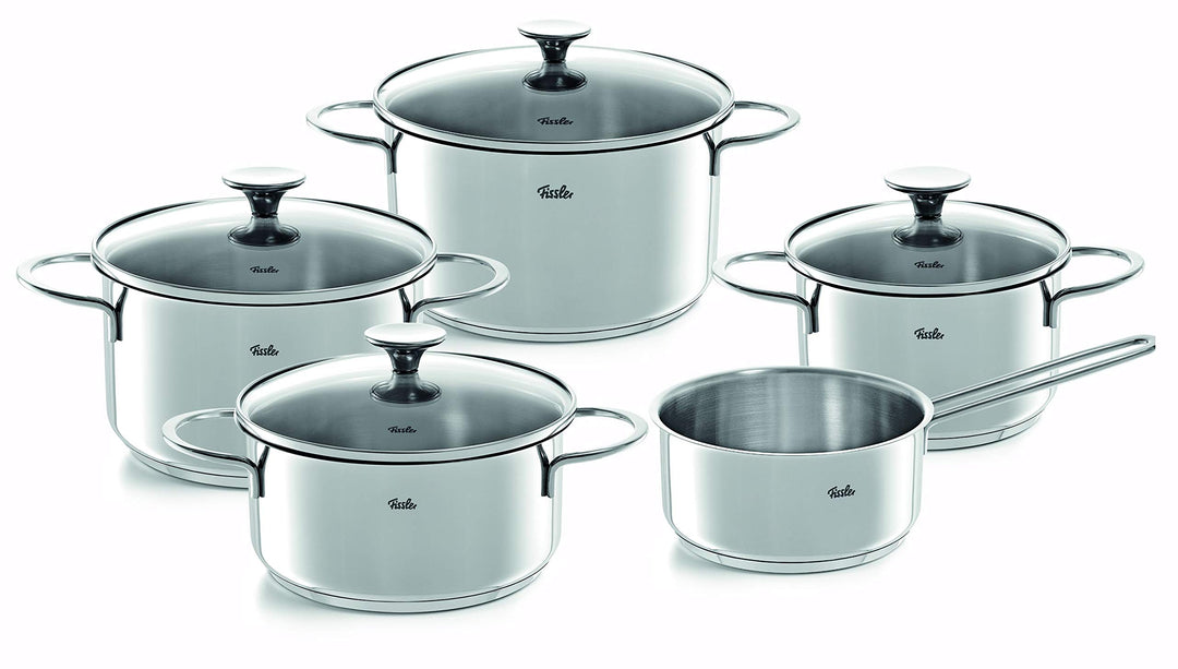 Fissler Copenhagen / Edelstahl-Topfset, 5-teilig, Kochtopf-Set, Töpfe mit Glas-Deckel, Induktion, al