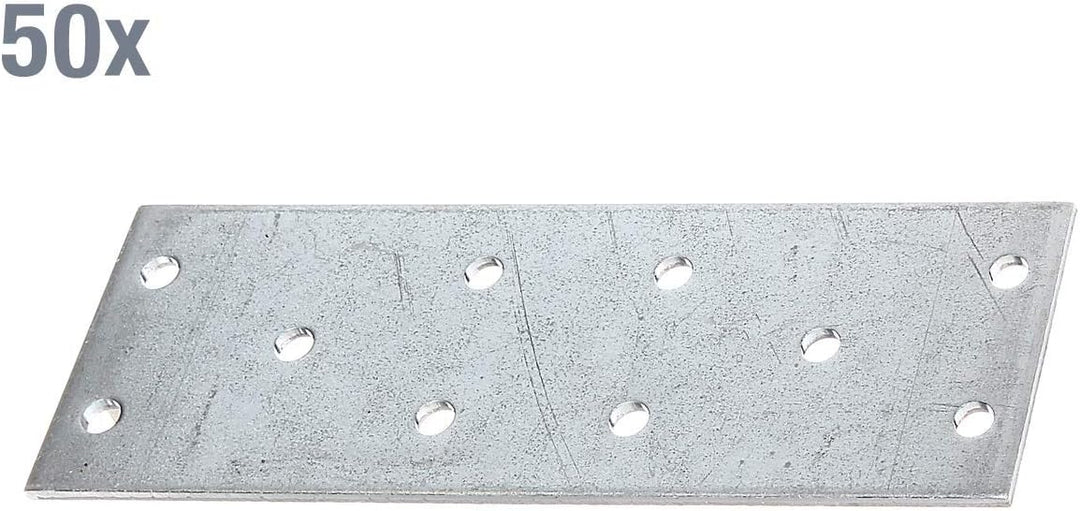 Alberts 863098 Lochplatte | sendzimirverzinkt | 115 x 40 mm | 50er Set 120 x 40 mm / 50 Stk., 120 x