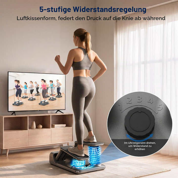JOROTO Mini Stepper für Zuhause, Air Resistance, Bluetooth &amp; App Anbindung