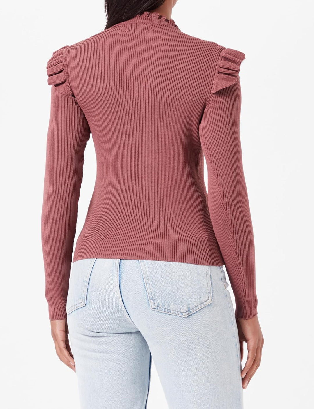 ONLY Damen Onlsia Sally Ruffle Ls KNT Noos Pullover XS Rose Brown, XS Rose Brown
