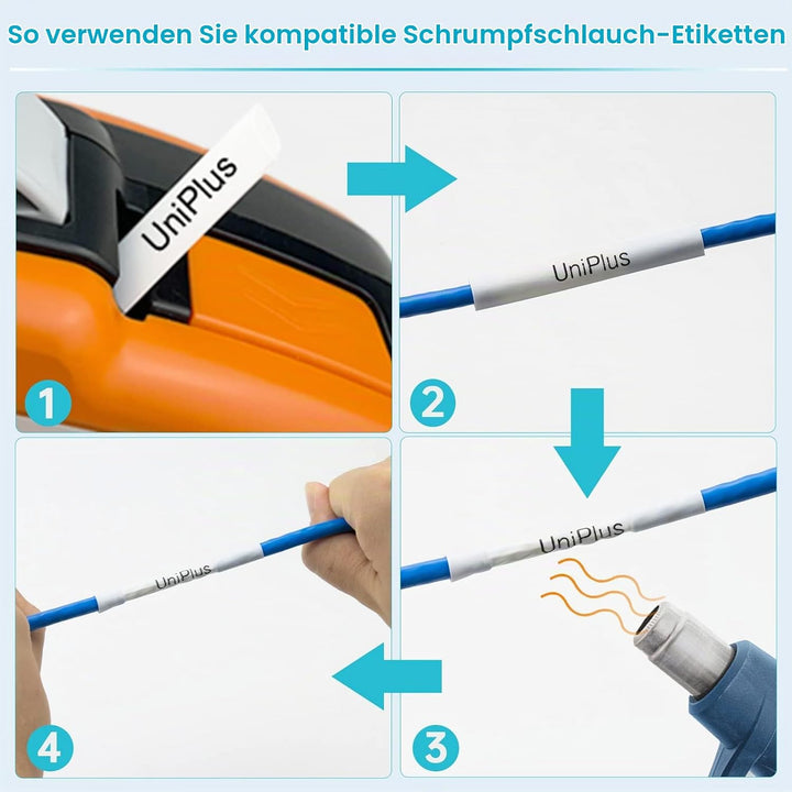 UniPlus 3x Schrumpfetikett Kompatibel mit Brother P-Touch Schrumpfschlauch 23,6mm HSc-651 Hse-651 Hs