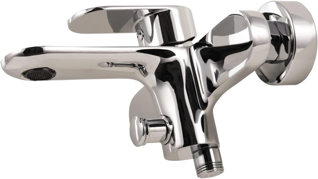 AquaSu 2 78576 1 Einhandmischer Molera für Wanne | Chrom | Wasserhahn | Einhebelmischer | Badewannen