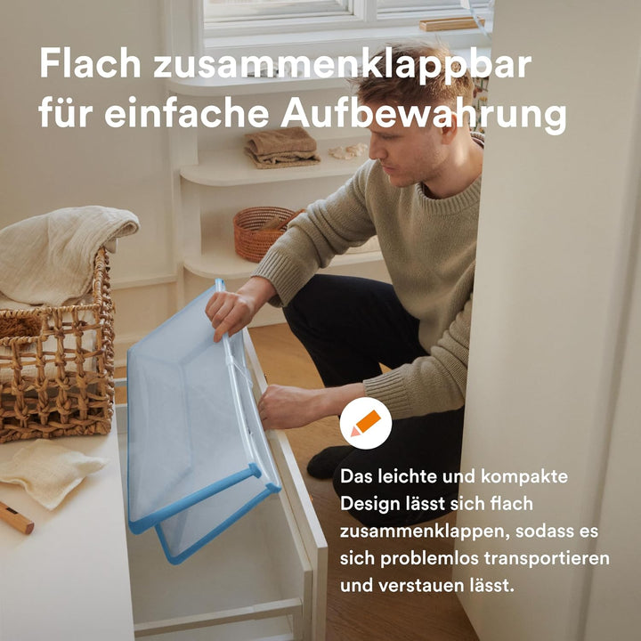 Stokke Flexi Bath, Ocean Blue - 64 x 24 x 34 cm - Faltbare Babybadewanne für Neugeborene und Babys -