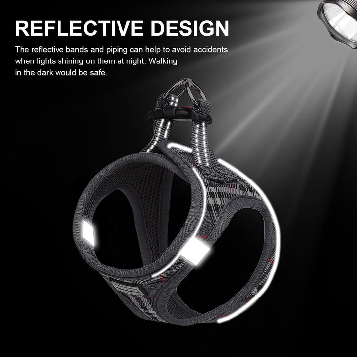 Suredoo Hundegeschirr Kleine Hunde mit Leine, Anti Zug Geschirr Reflektierend Atmungsaktiv Brustgesc
