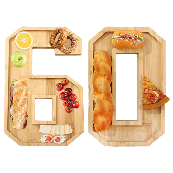 Hapivida Charcuterie Serviertablett Holz mit Zahlen 30x20 cm Befüllbare Charcuterie Brettbox Feinkos