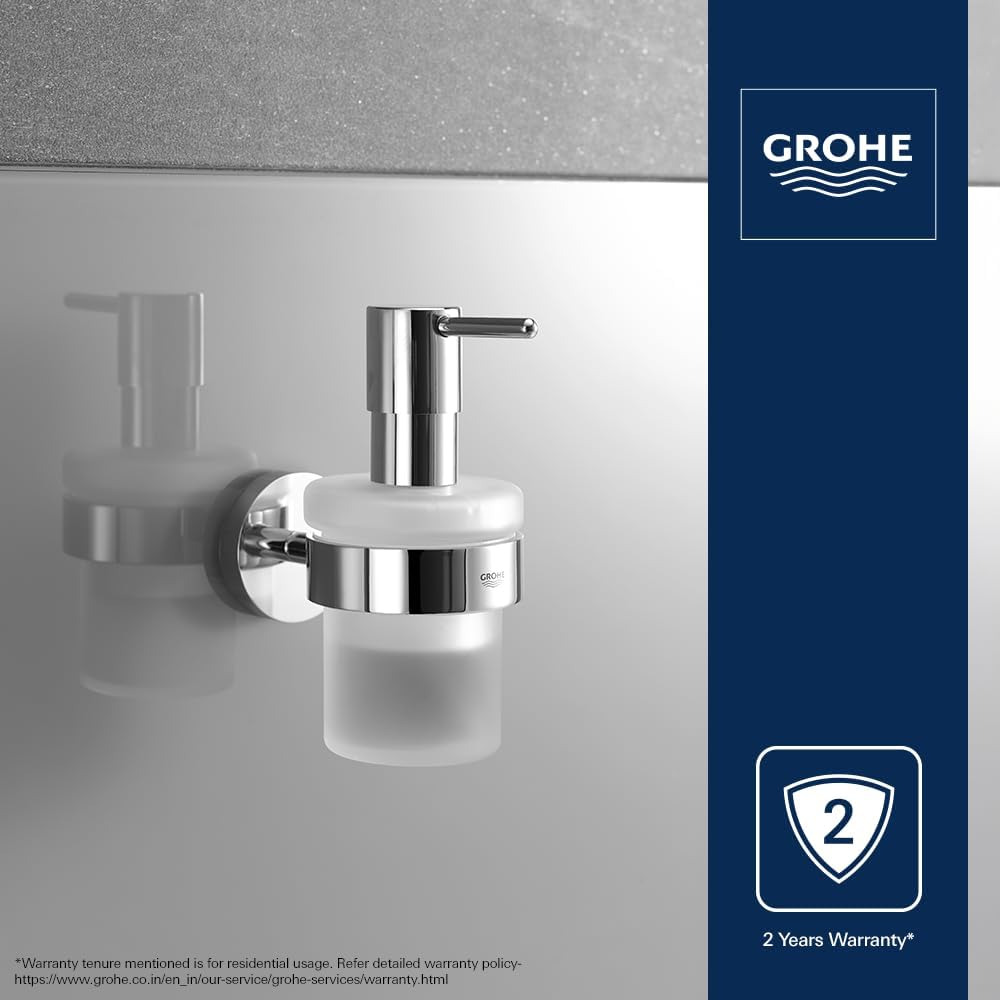 GROHE Essentials - Seifenspender (mit Halter, verdeckte Befestigung, pflegeleicht, langlebig) , chro
