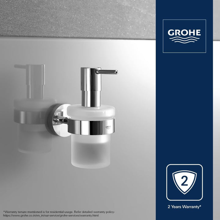 GROHE Essentials - Seifenspender (mit Halter, verdeckte Befestigung, pflegeleicht, langlebig) , chro