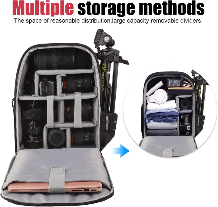 Cwatcun Kamerarucksack Professional für Spiegellose SLR/SLR Kamera wasserdichte Kameratasche Kompati