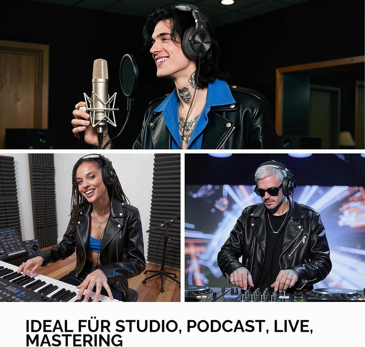 OneOdio A71D Over-Ear Kopfhörer, Studio Monitor Kopfhörer mit Kabel, Hi-Res Audio, faltbares Design