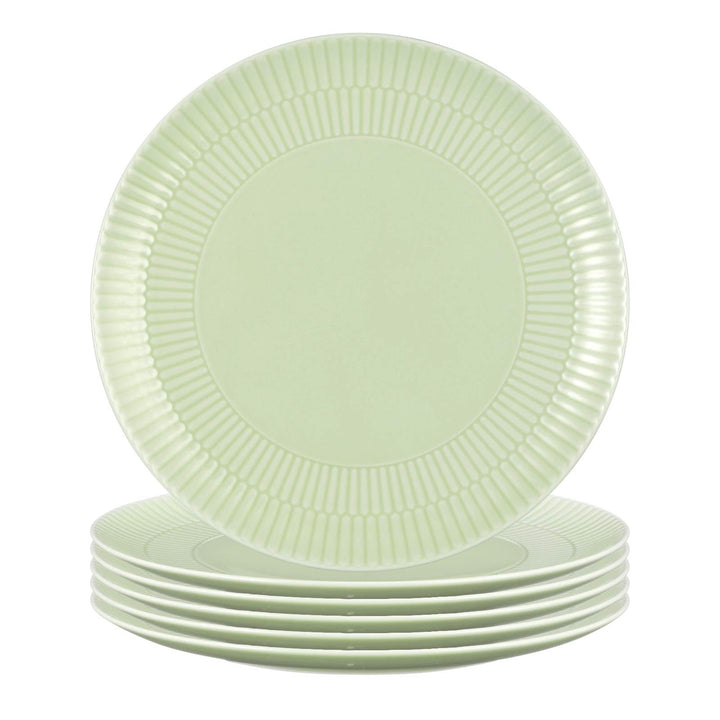 Seltmann Weiden Amina Seladon Frühstücksteller 6er Set, 23 cm, Runde Kuchenteller mit dezentem Relie