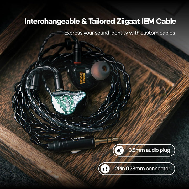 LINSOUL ZiiGaat Arcanis In-Ear-Monitor, Professioneller 2DD+5BA Hybrid IEM Earphone, Gaming -Ohrhöre