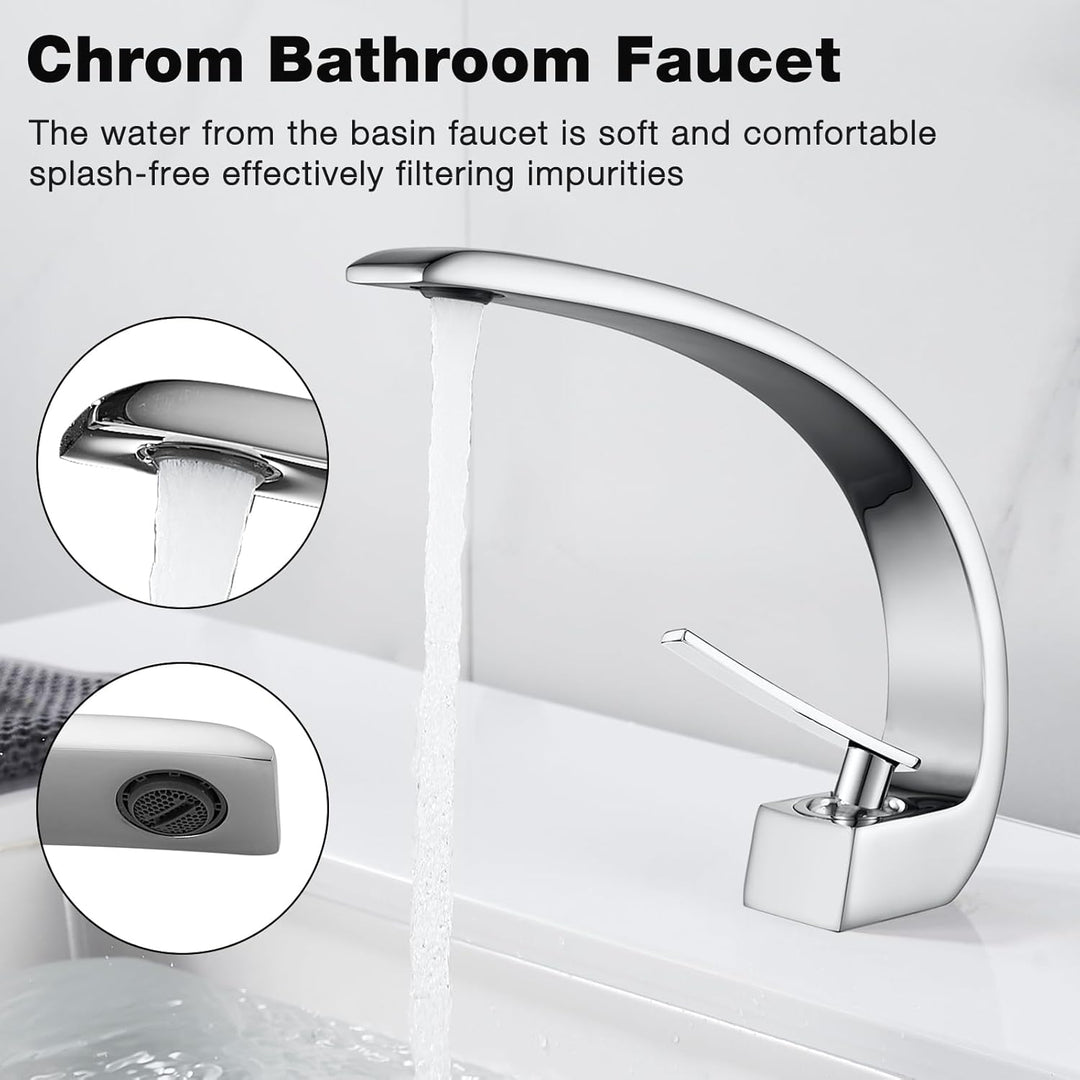 Wasserhahn Bad Waschtischarmatur Mischbatterie Waschbecken Armaturen Badarmatur Waschbecken Chrom Wa