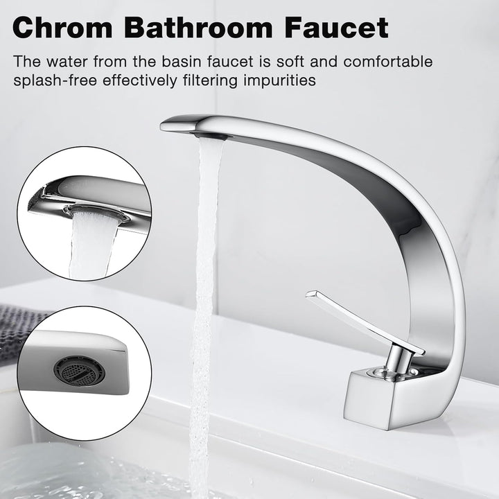 Wasserhahn Bad Waschtischarmatur Mischbatterie Waschbecken Armaturen Badarmatur Waschbecken Chrom Wa