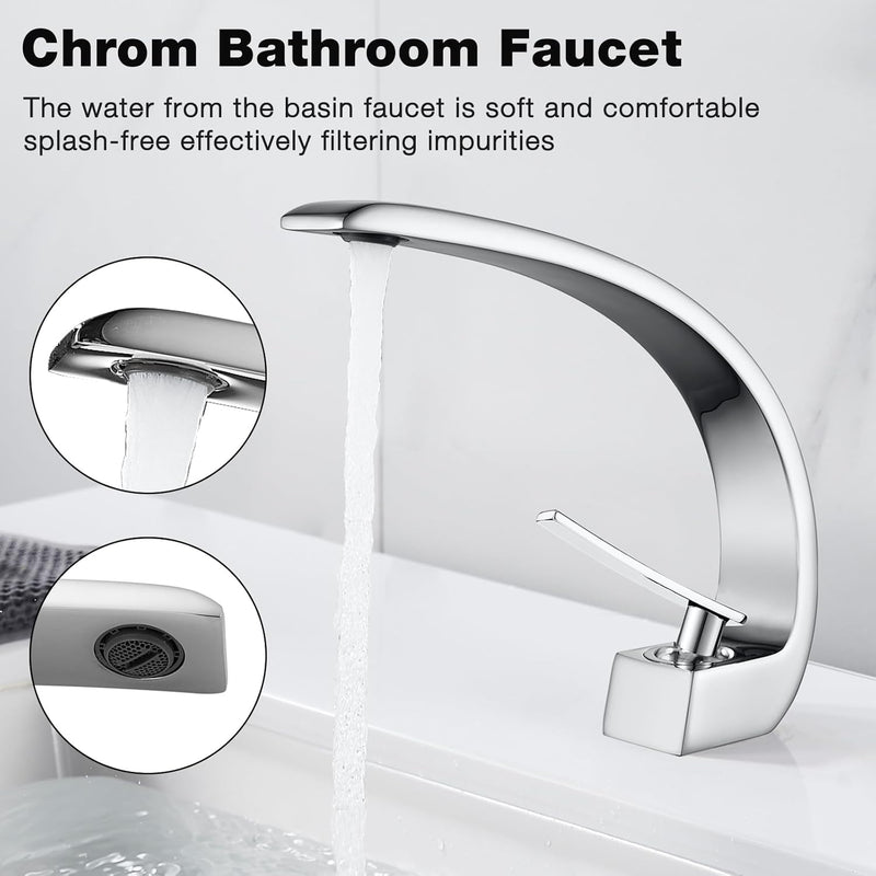 Wasserhahn Bad Waschtischarmatur Mischbatterie Waschbecken Armaturen Badarmatur Waschbecken Chrom Wa