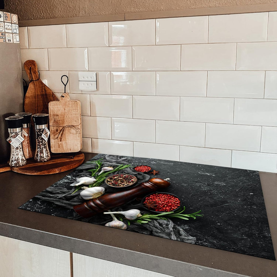 KitchenYeah© Herdabdeckplatte 75x52 cm Einteilig Küche Herdabdeckung Induktionsfeld Ceranfeld Herdab