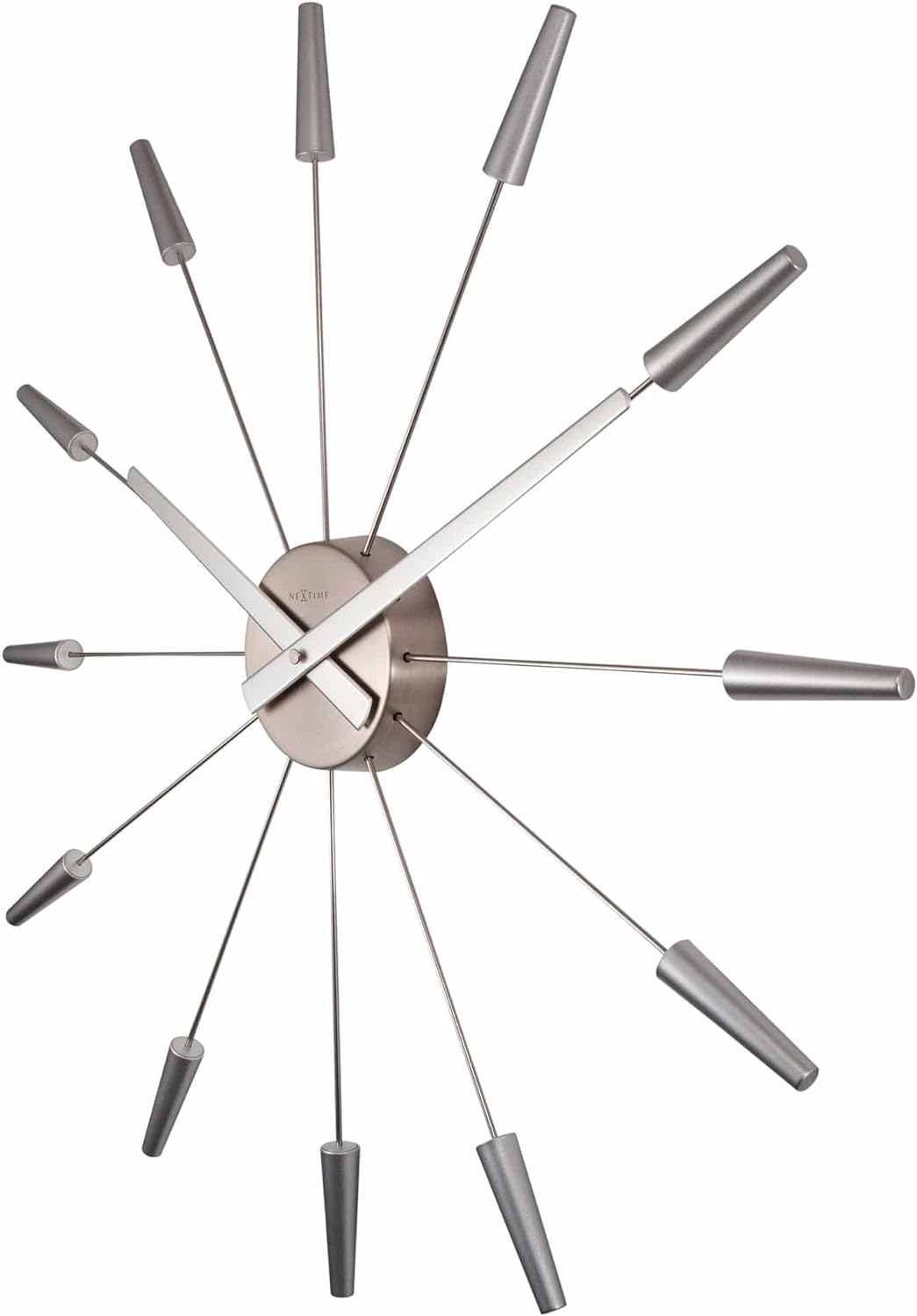 Nextime 2610zi Wanduhren, Metall und Kunststoff, Silberfarben, Ø 58 cm