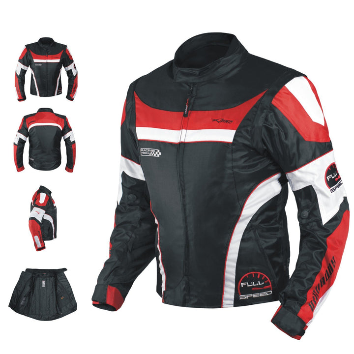 A-pro Motorradjacke für Damen, Nylon, Oxford, Thermoweste, reflektierend L Rot, L Rot