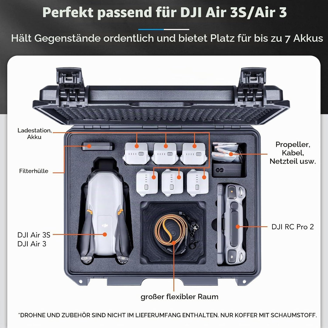 Lykus Titan MA330 Hartschalenkoffer für DJI Air 3S/3, DJI RC Pro 2 | NUR KOFFER, Passend für Fly Mor