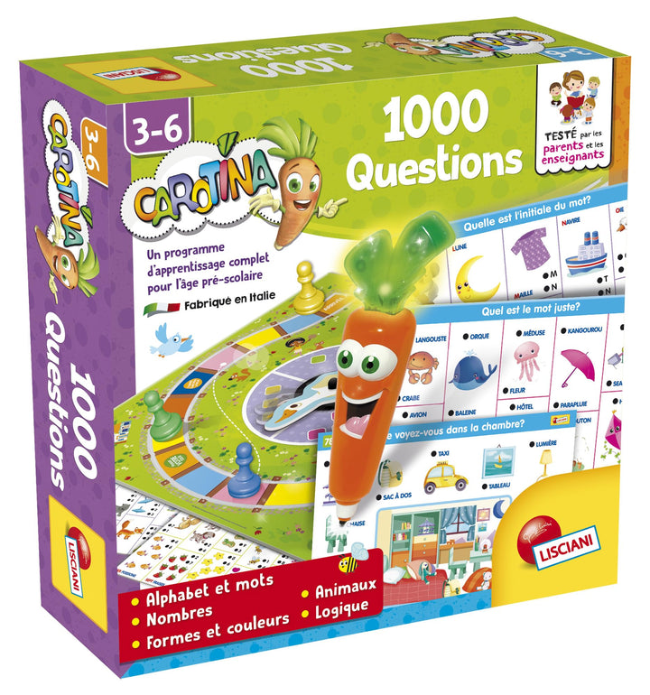 Lisciani LIGFR66193 Carotina Fragen FR66193, 1000 Questions Carotina Set, Carotina Set