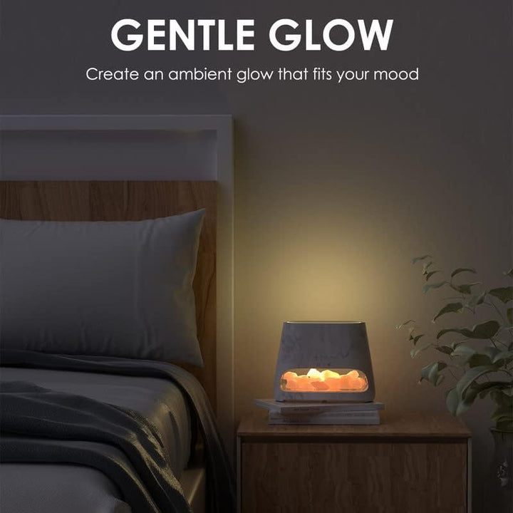 SALKING 2-in-1 Aroma Diffuser & Salt Range Pakistan Leuchte, Flammeneffekt Diffusor für ätherische Ö