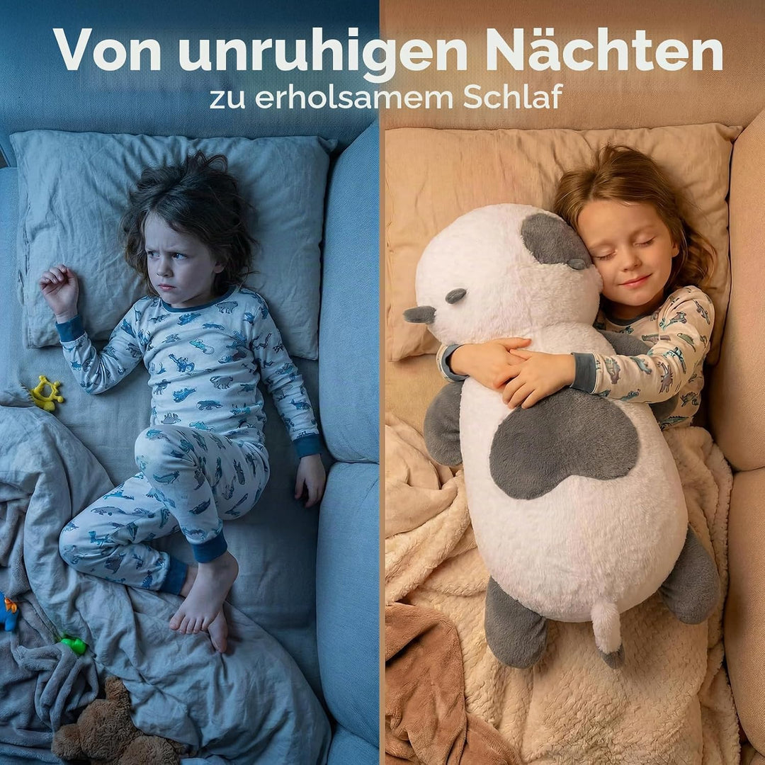 Mewaii Weighted Plüsch Grau Kuh Kuscheltier 58cm,1.8kg (4.0 lbs) Kawaii Plüschtiere für Kinder,Komfo
