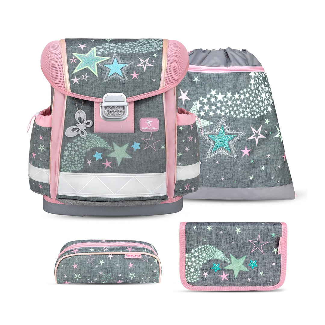 Belmil Classy Schulranzen Set 4 - teilig (403-13/AG/S) M Shine Bright, M Shine Bright
