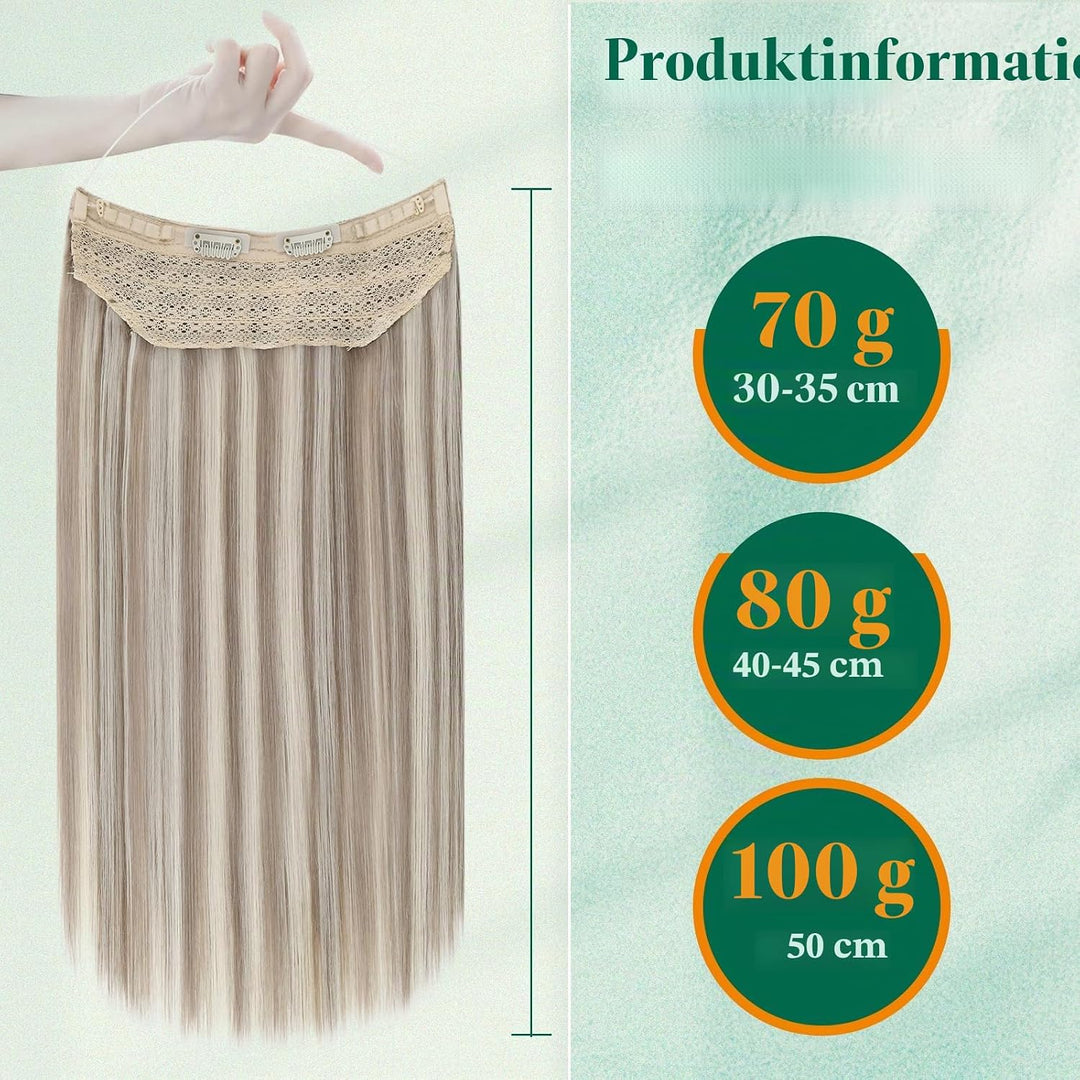 Easyouth Extension Echthaar Mit Draht Blond Wire Extensions Echthaar Aschbraun Highlight Platinblond