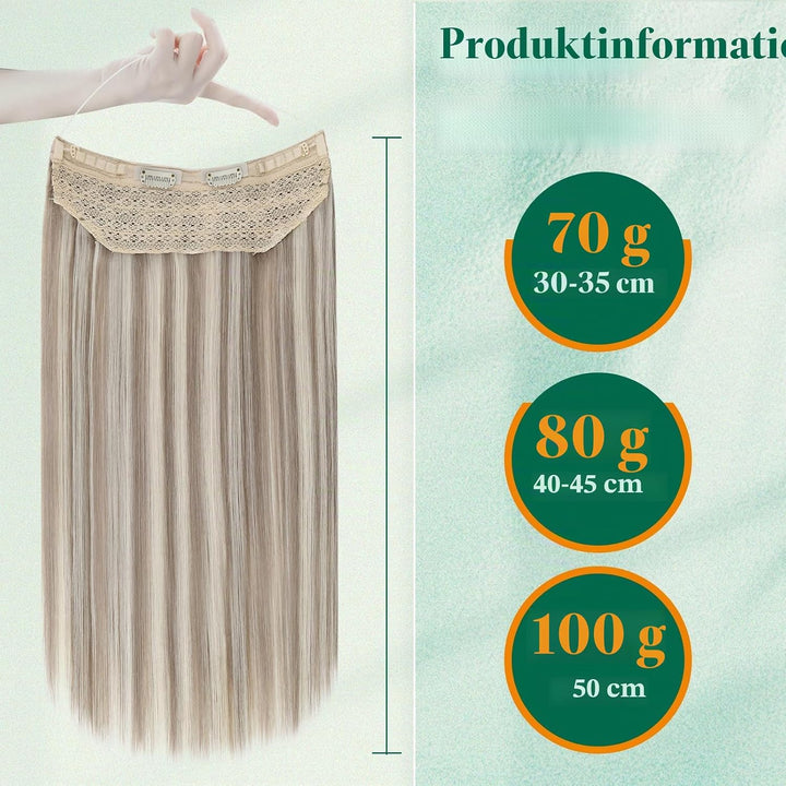 Easyouth Extension Echthaar Mit Draht Blond Wire Extensions Echthaar Aschbraun Highlight Platinblond