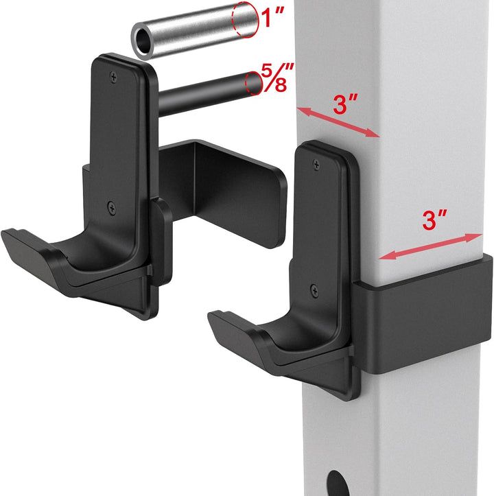 Kipika J-Haken für Power Rack – Unterseite verstärkte Stahlhaken mit Gummiauflage – 2 Stück C: für 3