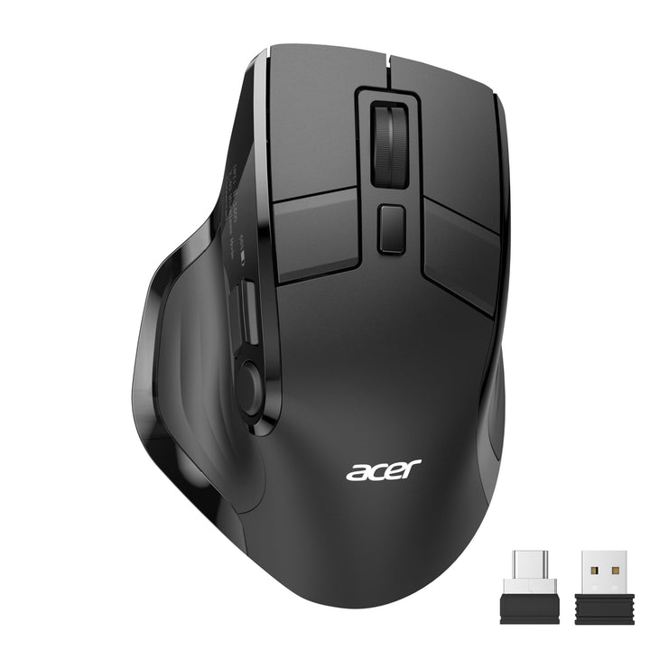 acer Maus Kabellos Tri-Mode, Bluetooth Maus 4000 DPI für 4 Geräte (2,4 G+BT 5.2+Kabel), Ergonomische