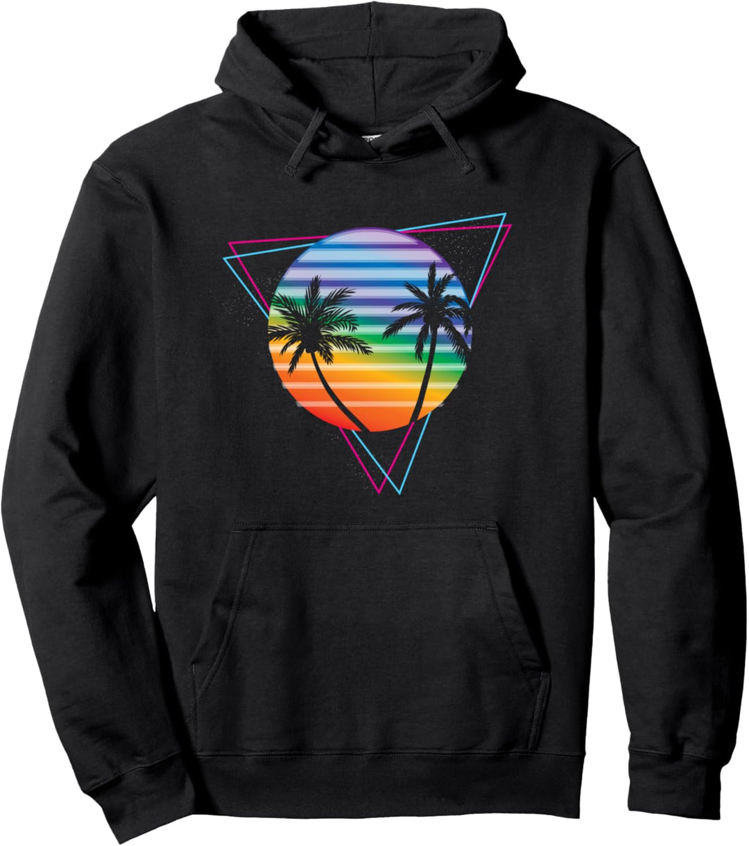 rainbow 80's Vibe Retrowave Synthwave Ästhetik Pullover Hoodie