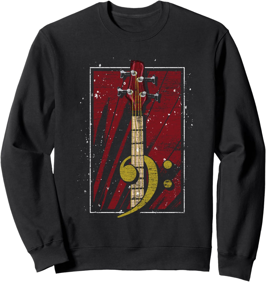 Bassschlüssel Bassist Rock Musikinstrument Bass Gitarre Sweatshirt