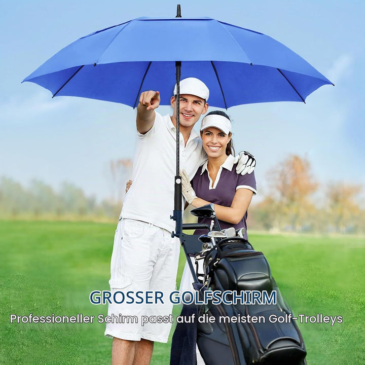 NINEMAX Regenschirm Gross Sturmfest,Golf Stockschirm Automatik Auf,L/XL/XXL Regenschirm für Herren D