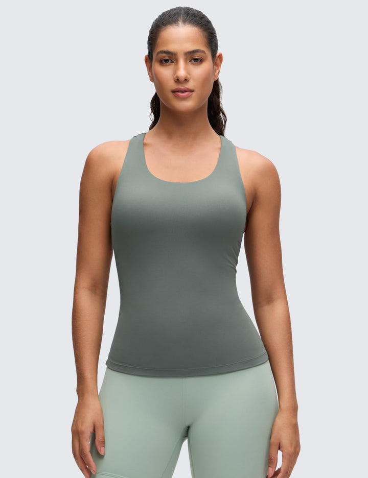 CRZ YOGA Damen Butterluxe Tank Tops Racerback Sport Top Yoga Fitness Oberteil Tanktops mit Integrier