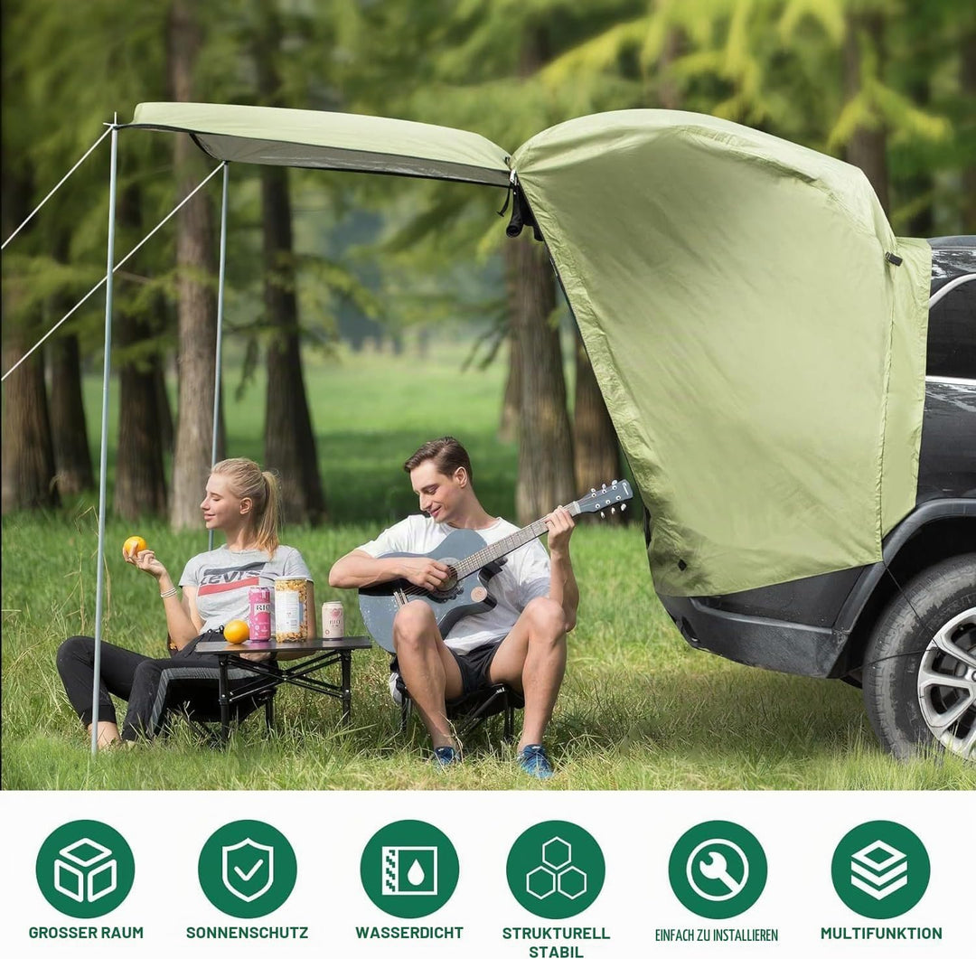 Universal Heckklappenzelt Caddy - Wasserdichtes Auto Heckzelt für Camping &amp; Reisen mit UV-Schutz -St