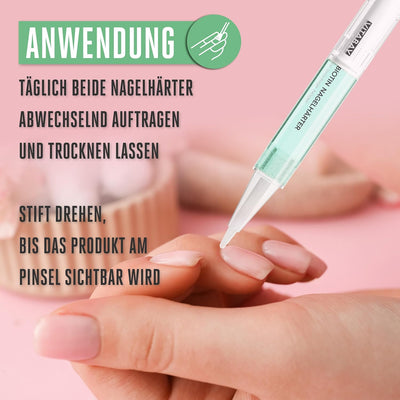 Vitabay Nagelhärter Duo Set 2x 2 ml Nagelpflegestift mit Calcium und Biotin - Nagelpflege brüchige N