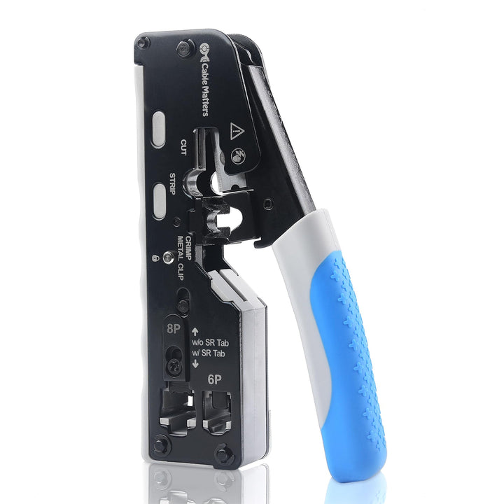 Cable Matters All-in-One RJ45 Crimpzange für geschirmte Pass-Through RJ45 Stecker - Cat8 Crimpwerkze