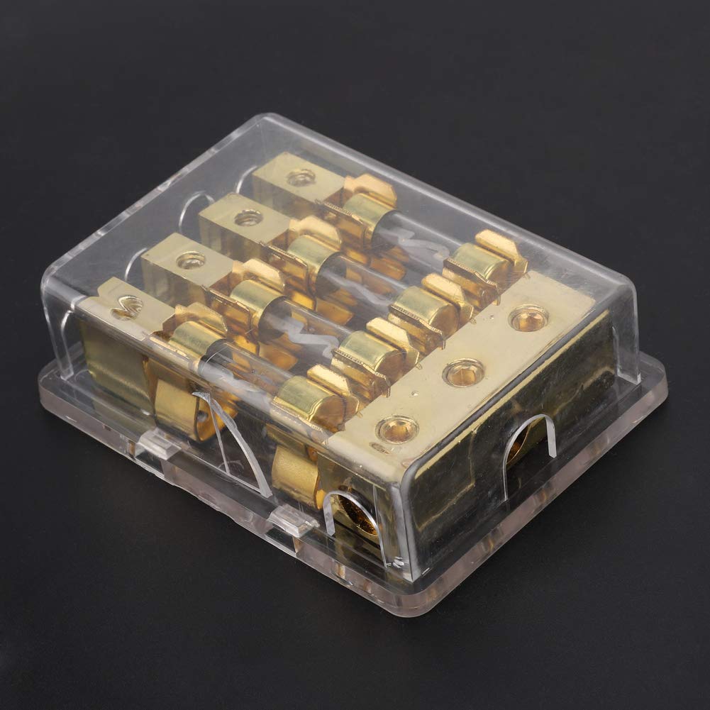 YWBL-WH 12V 60A Sicherungshalter für Auto-Audio-Schaltung, 1 in 4 Möglichkeiten 4GA (6GA / 8GA) * 3