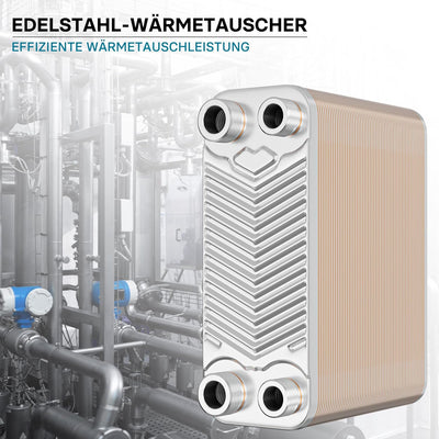 Hrale Edelstahl Wärmetauscher 60 Platten max 130 kW Plattenwärmetauscher Wärmetauscher