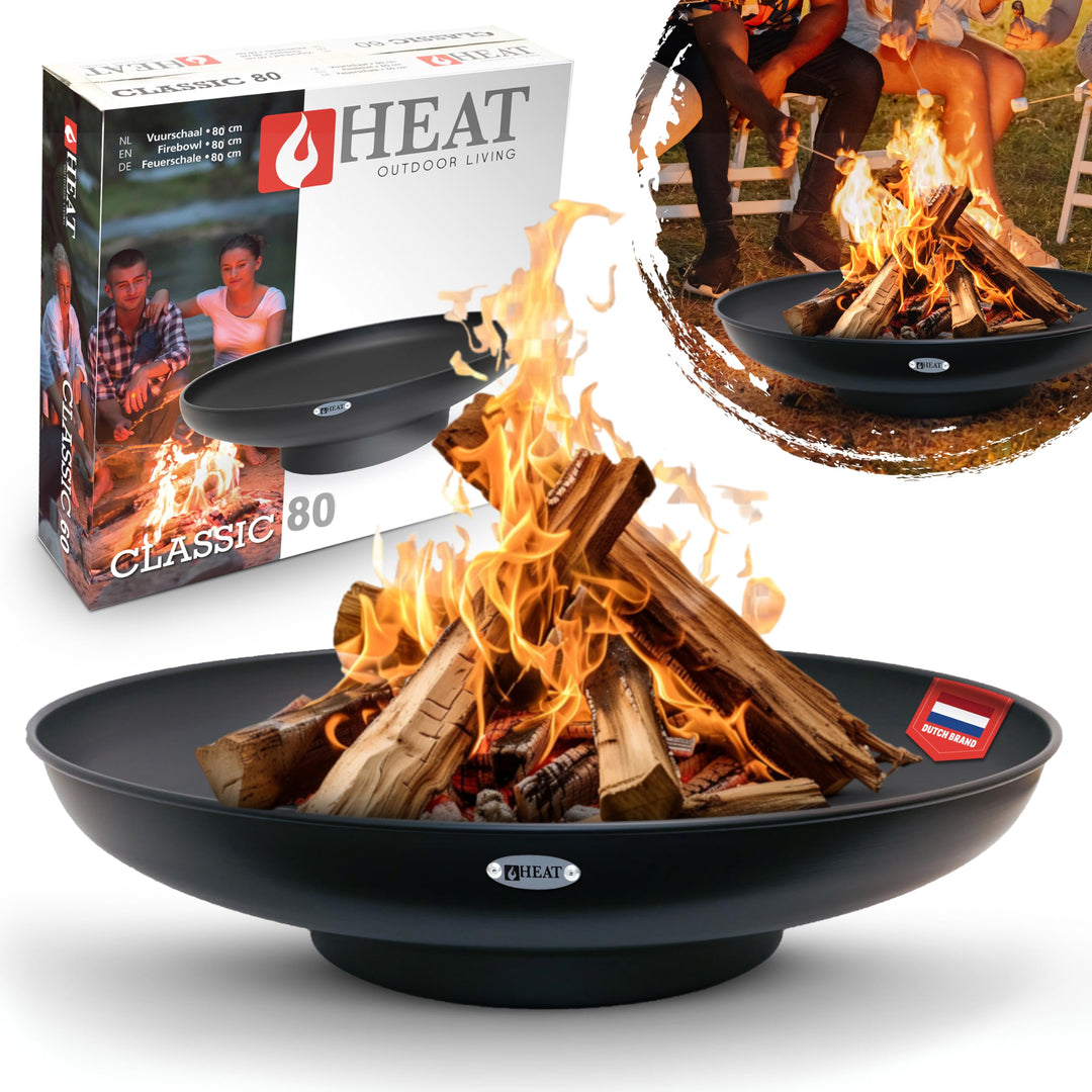 Feuerschale Ø80cm Schwarz - BBQ Feuerschalen für den Garten - Feuerstelle Outdoor & Feuertonne - Ter