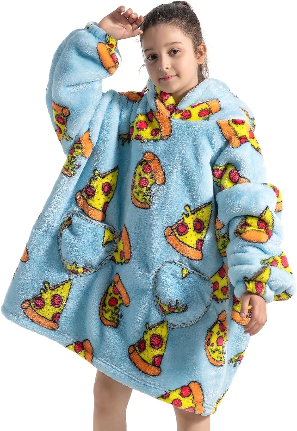 Ruiuzioong Kinder Übergrosse Kapuzenpullover,Super Weich Warmes Bequeme Tragbare Decken Sweatshirt f