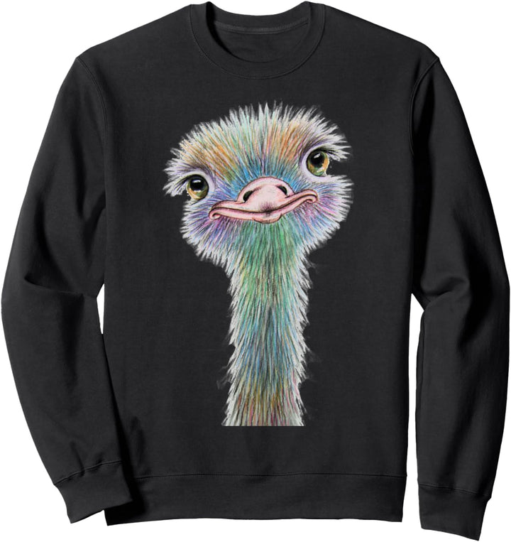 Bunter witziger Strauss Vogel Shirt Afrika Tshirt Frau Mann Sweatshirt