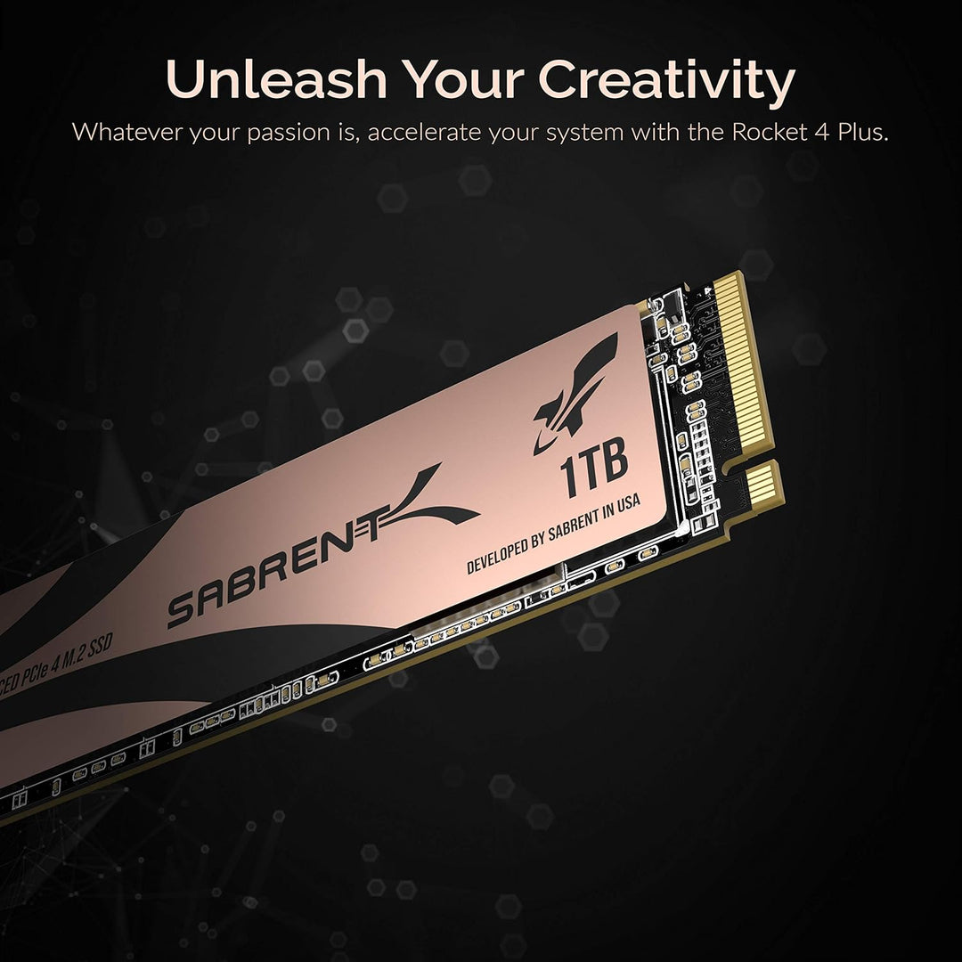 Sabrent M.2 NVMe SSD 1TB Gen 4, Internes Solid State 7000 MB/s Lesen, PCIe 4.0 intern Festplatte Für