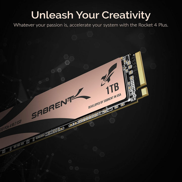 Sabrent M.2 NVMe SSD 1TB Gen 4, Internes Solid State 7000 MB/s Lesen, PCIe 4.0 intern Festplatte Für