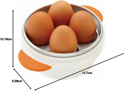 Joie Big Boiley Mikrowellenkessel für 4 Eier, Weiss und Orange, Kunststoff, 17.78x13.34x12.7 cm Mikr