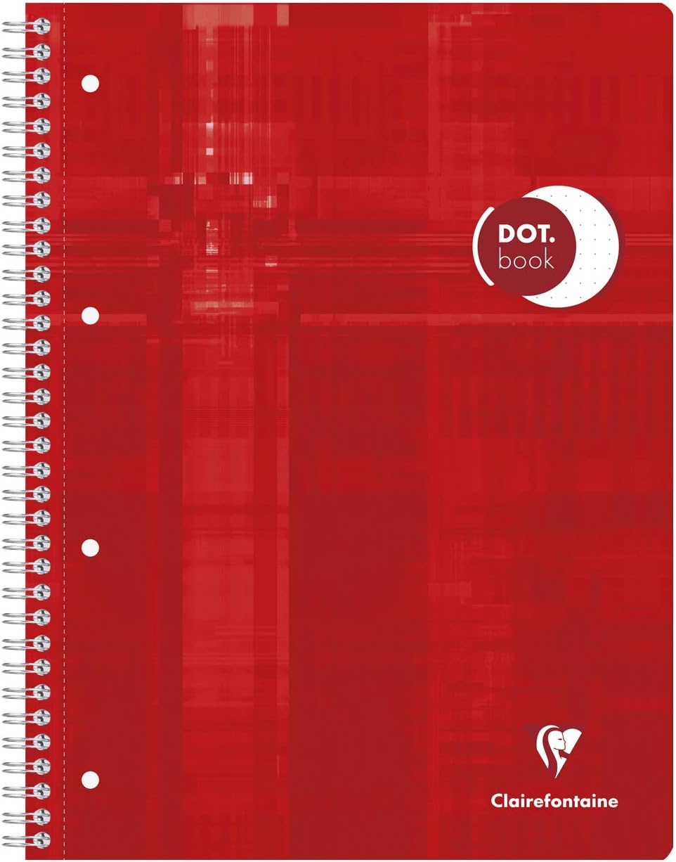 Clairefontaine 8253C - Packung mit 5 Collegeblöcken DIN A4+ mit Ringbuchlochung, 4-fach gelocht, 80